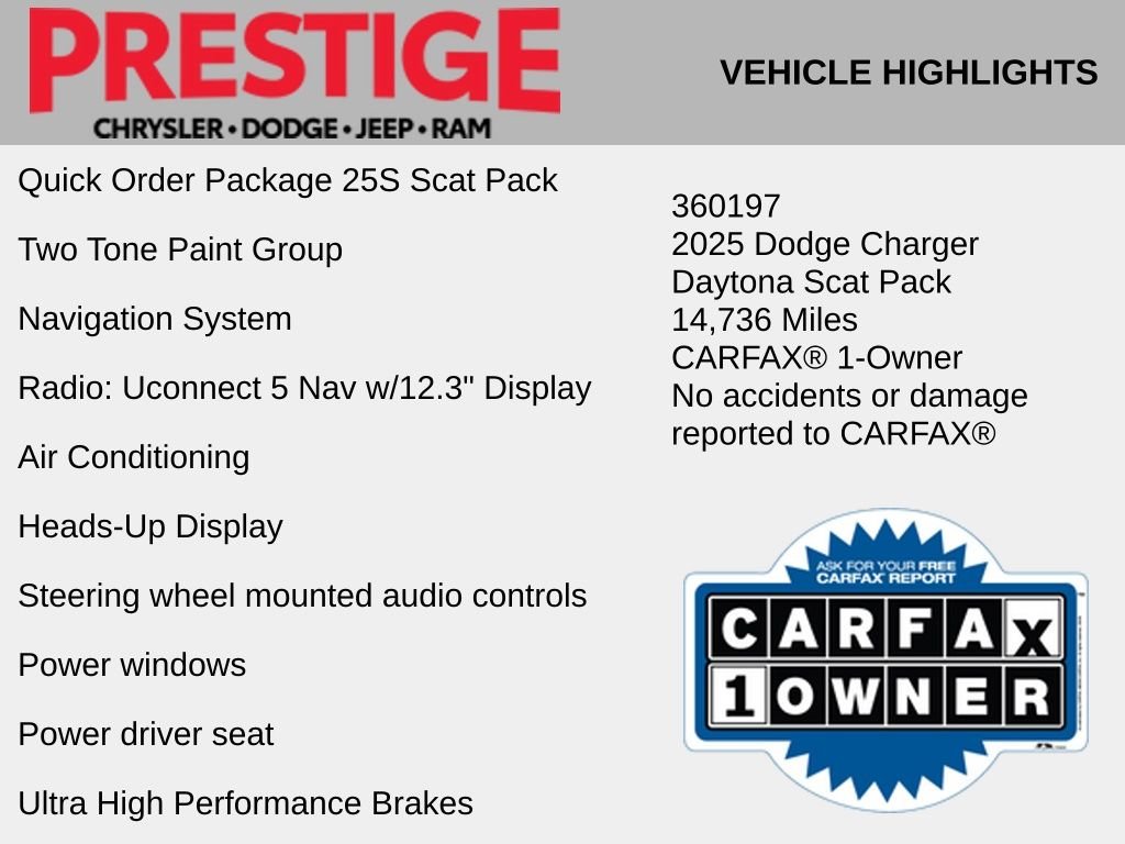 Used 2025 Dodge Charger Daytona Scat Pack with VIN 2C3CDBDKXSR547444 for sale in Las Vegas, NV