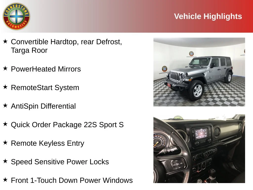 Used 2020 Jeep Wrangler Unlimited Sport S with VIN 1C4HJXDN9LW157011 for sale in Elk River, Minnesota