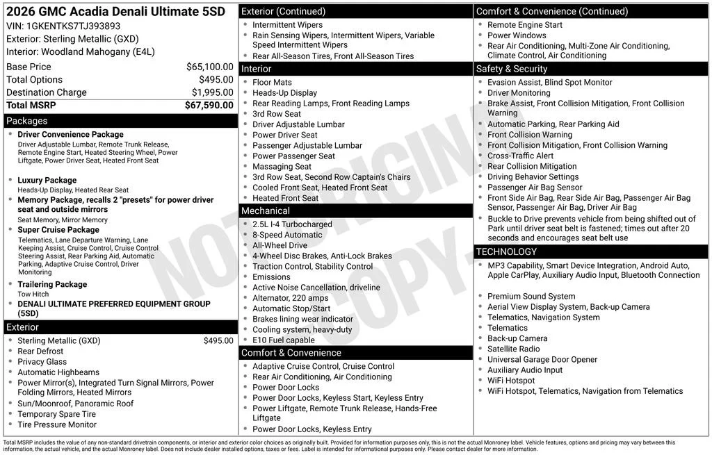 New 2026 Sterling Metallic GMC Denali Ultimate image 15