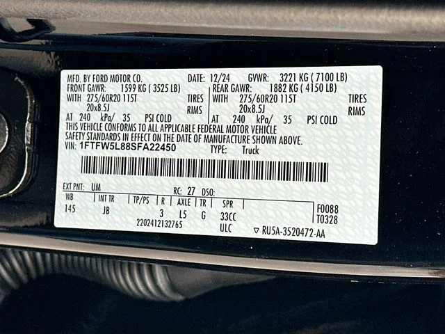 New 2025 Black Metallic Ford Lariat image 21