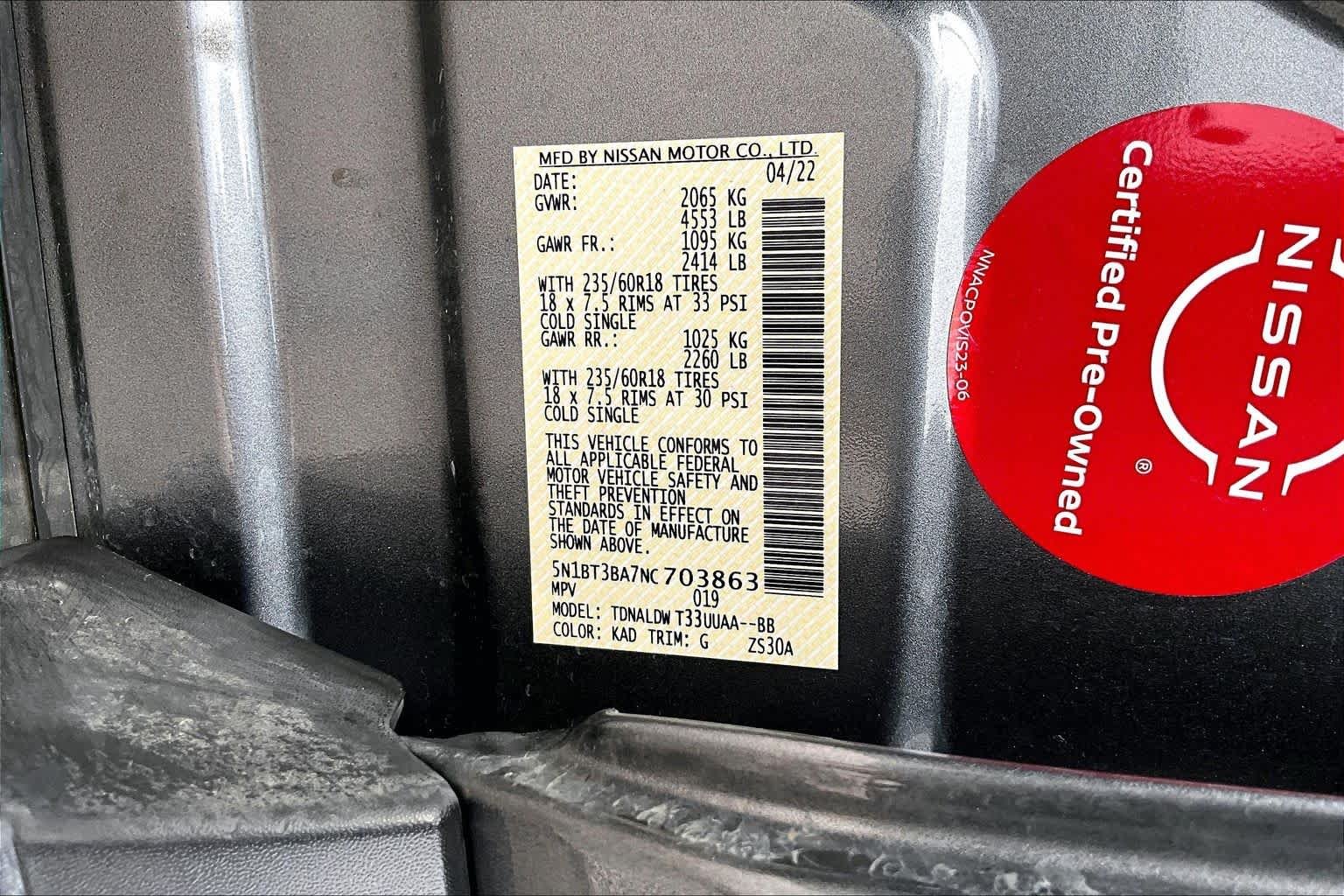 Used 2022 Gun Metallic Nissan SV image 37