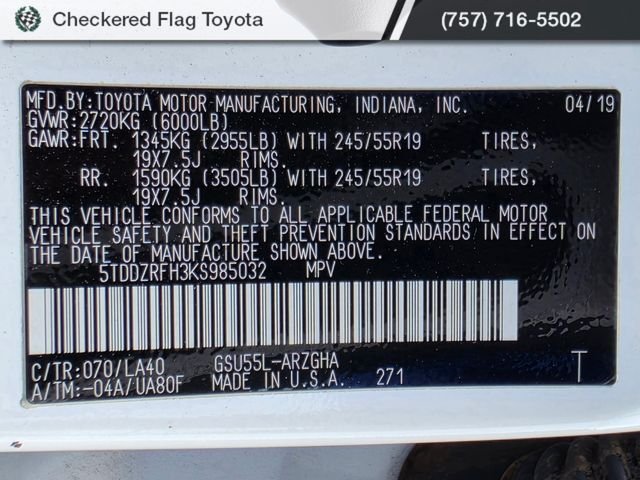 Used 2019 Blizzard Pearl Toyota Limited Platinum image 23