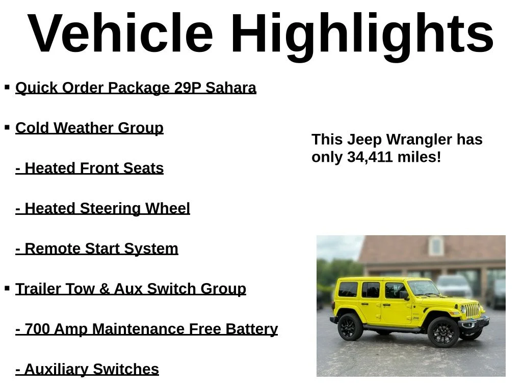 Used 2023 Yellow Jeep Sahara 4xe image 40