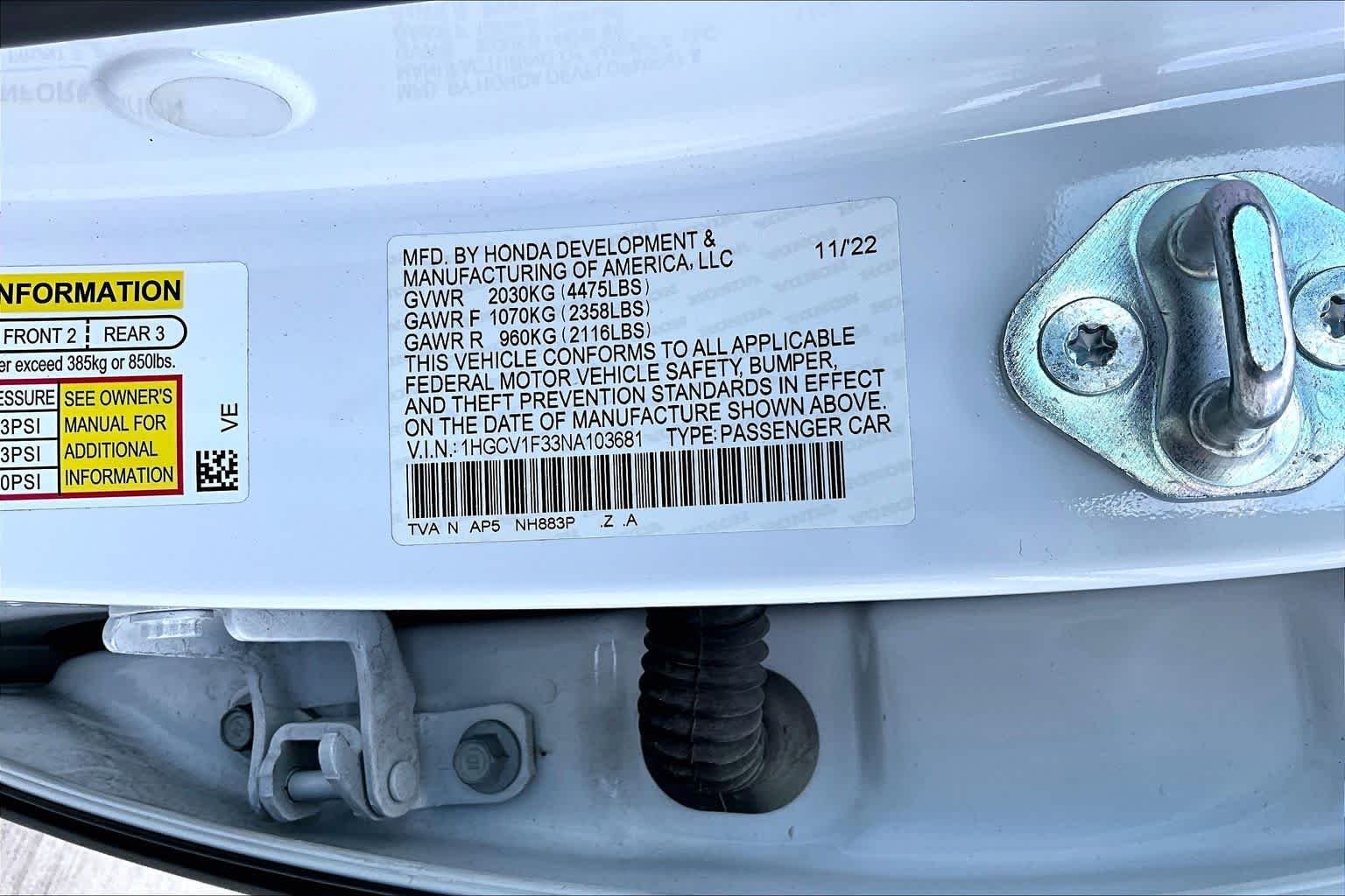 Used 2022 Platinum White Pearl Honda Sport image 32