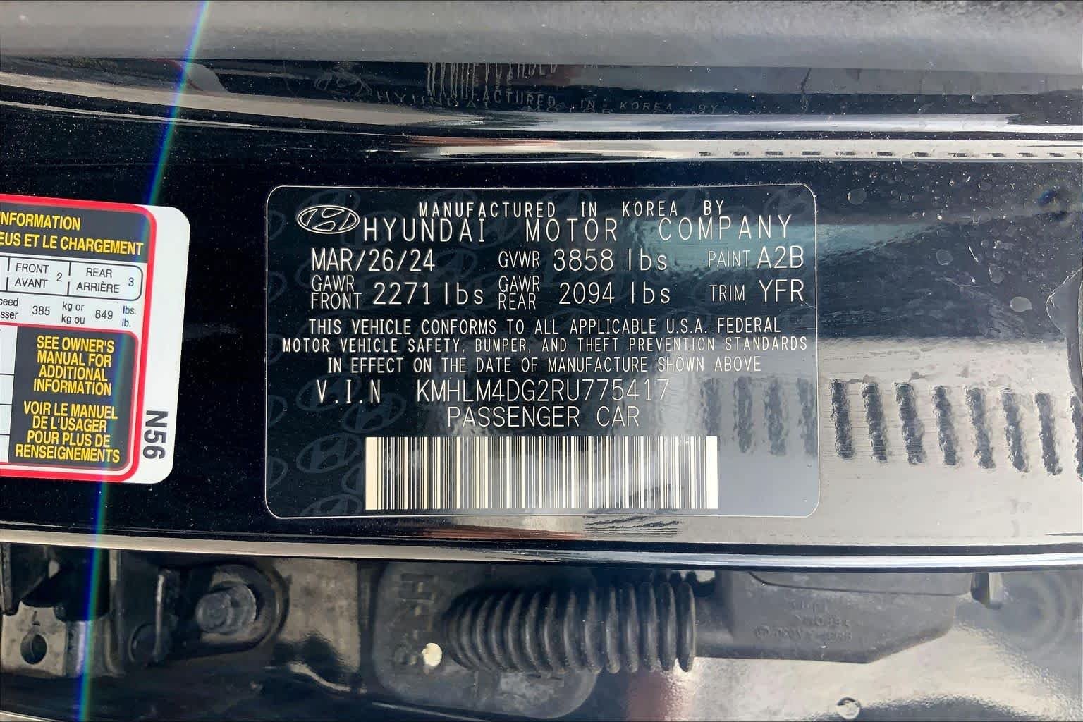 Used 2024 Abyss Black Hyundai SEL image 36