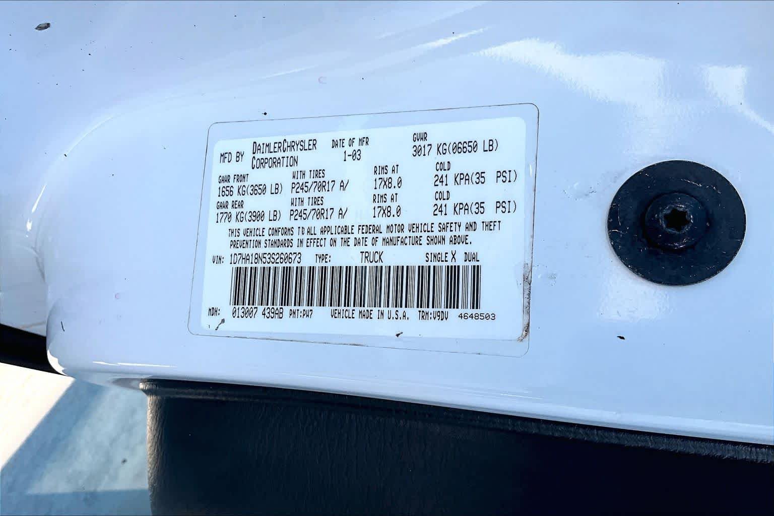 Used 2003 Bright White Dodge SLT image 28