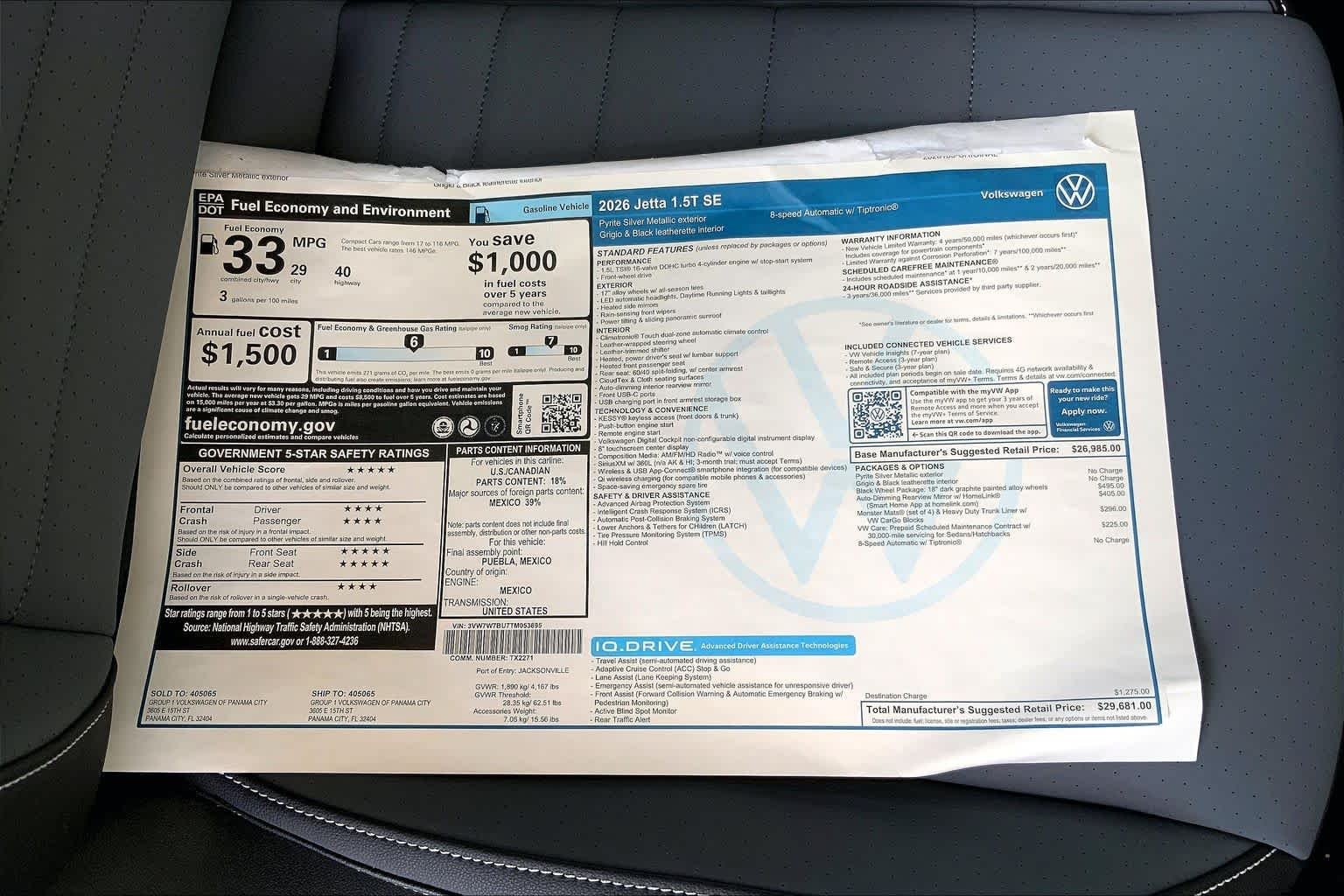 New 2026 Pyrite Silver Metallic Volkswagen SE image 22