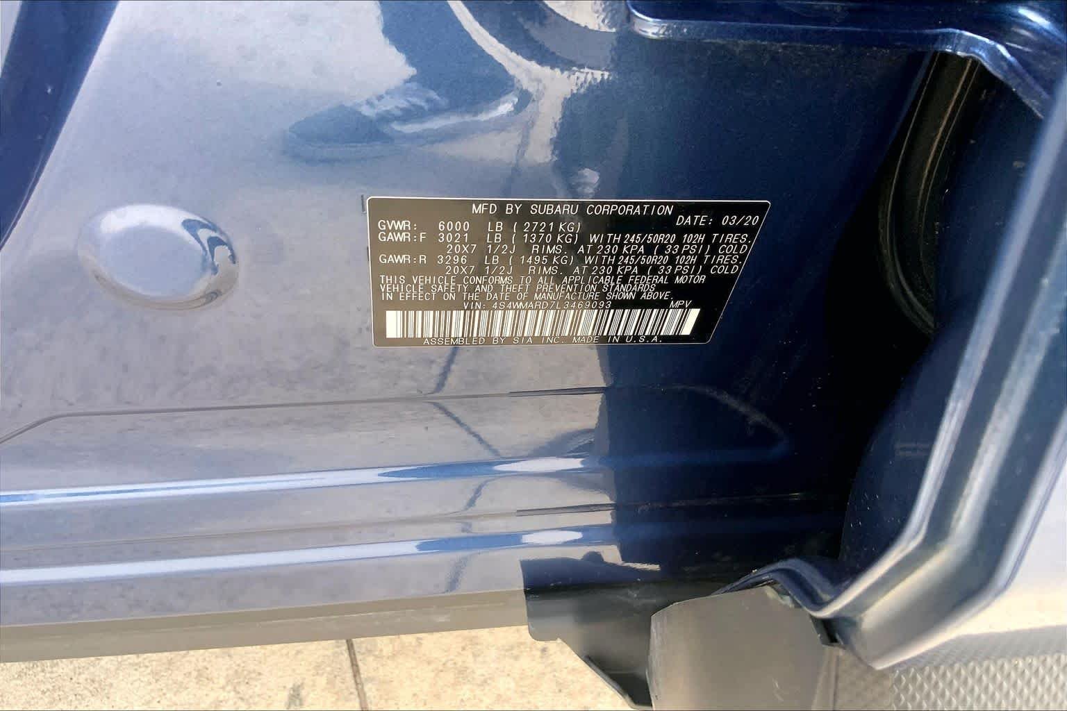 Used 2020 Abyss Blue Pearl Subaru Touring image 37