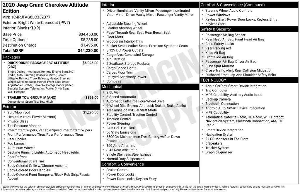 Certified Used 2020 White Jeep Altitude image 40