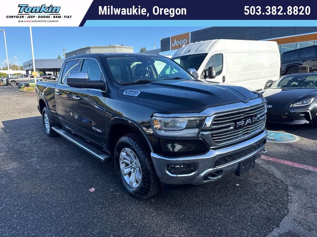 Used 2022 Diamond Black Crystal Pearlcoat Ram Laramie image 1