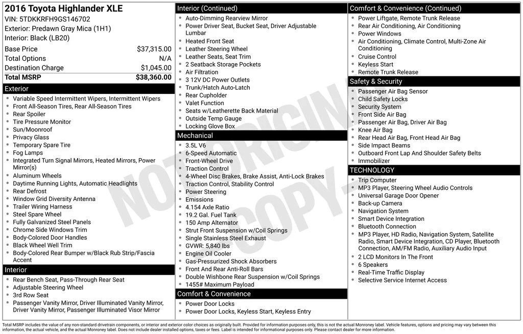 Used 2016 Gray Toyota XLE V6 image 11