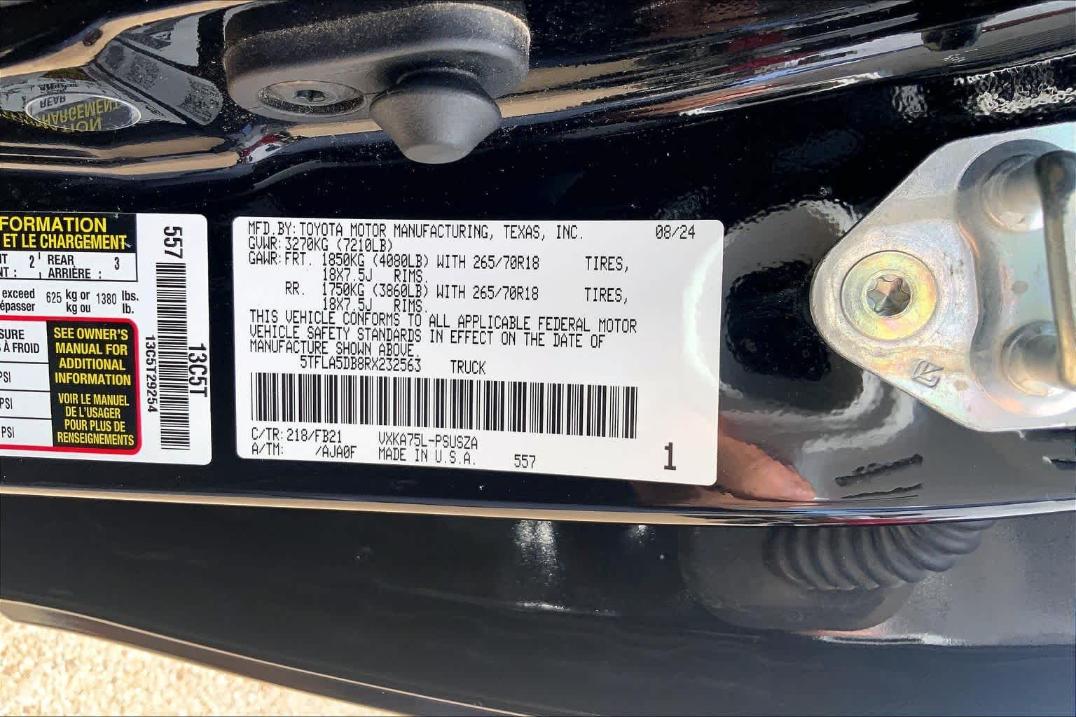 Used 2024 Midnight Black Metallic Toyota SR5 image 37