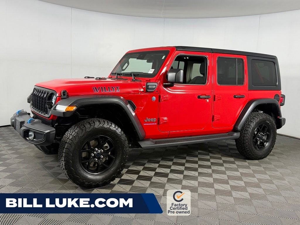 Certified Used 2024 Red Jeep Willys 4xe image 1