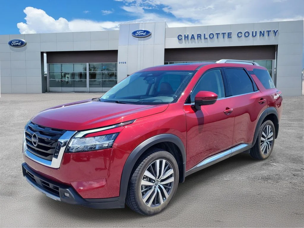 Certified Used 2022 Red Nissan Platinum image 2