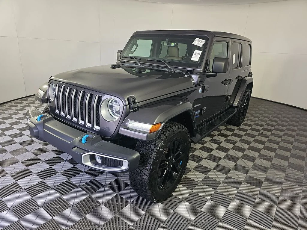 Used 2022 Gray Jeep Unlimited Sahara 4xe image 1