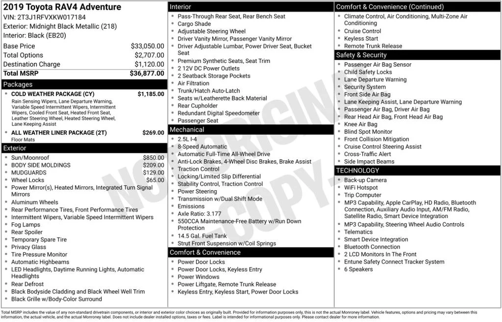 Used 2019 Black Toyota Adventure image 6