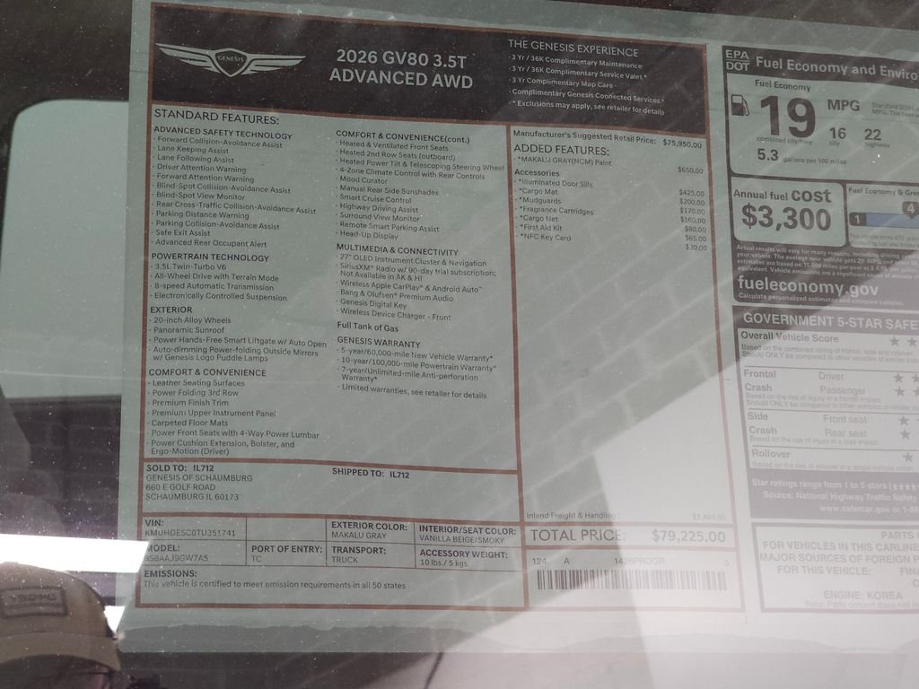 New 2026 Gray Genesis 3.5T ADVANCED image 36