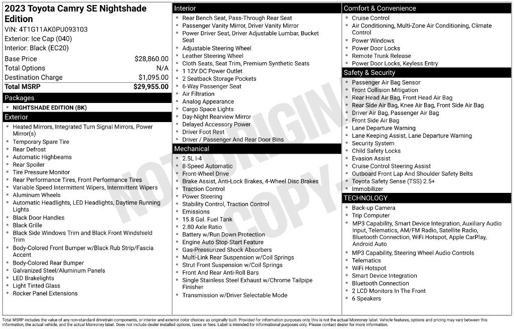 Used 2023 White Toyota SE Nightshade image 12