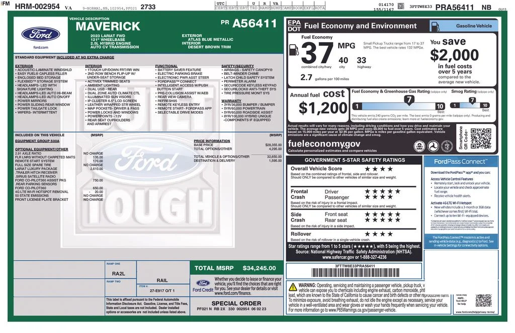 Used 2023 Blue Ford Lariat image 6