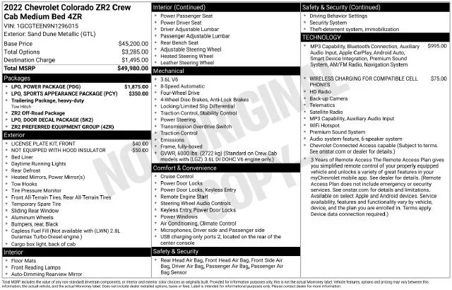 Certified Used 2022 Beige Chevrolet ZR2 image 8