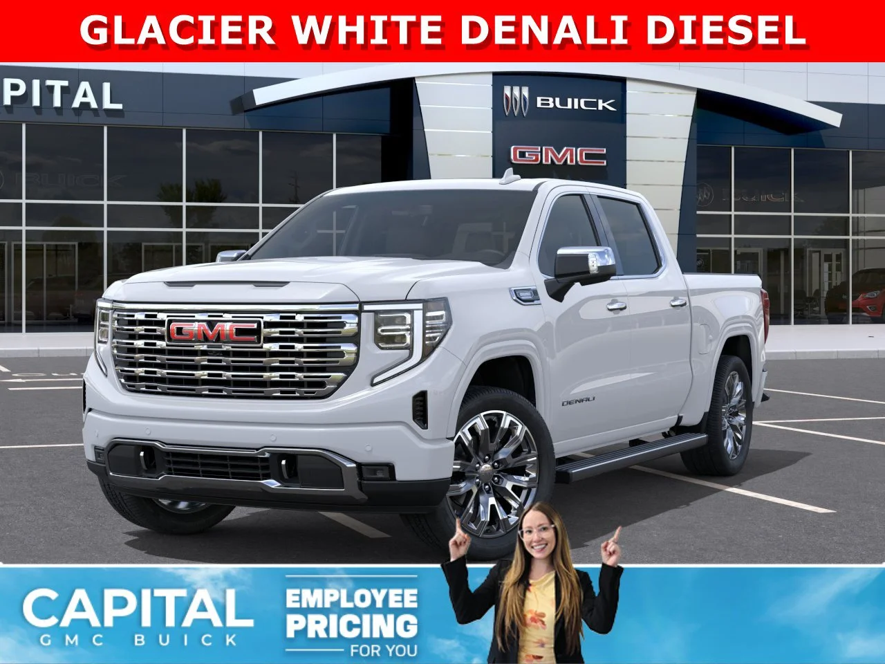New 2026 GLACIER WHITE TRICOAT GMC Denali image 1