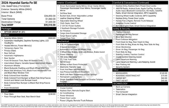 Used 2026 White Hyundai SE image 9