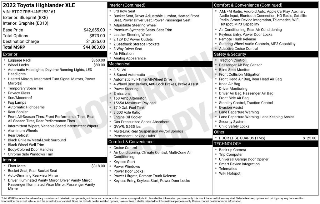 Used 2022 Blue Toyota XLE image 2