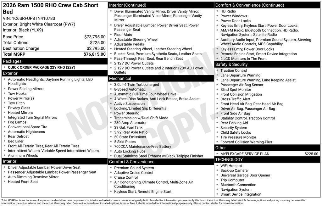 New 2026 Bright White Clear-Coat Exterior Paint RAM RHO image 5