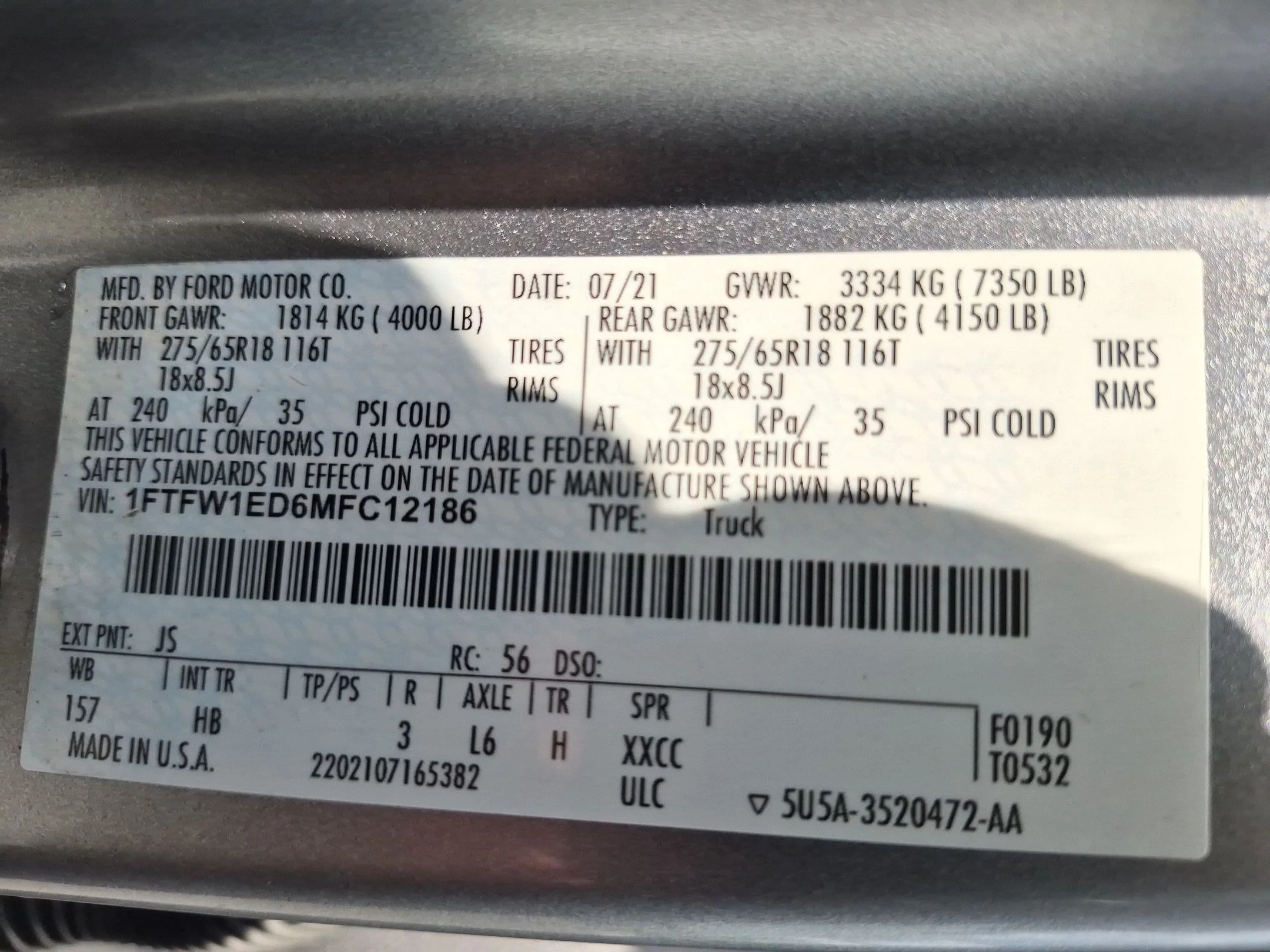 Used 2021 Silver Metallic Ford LARIAT image 35