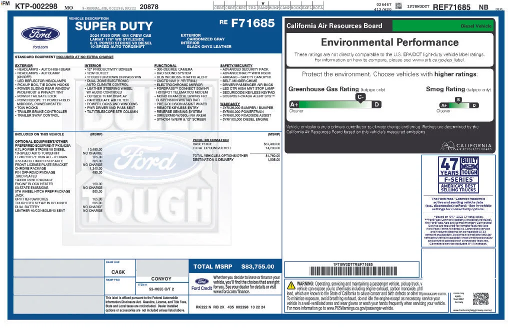 New 2024 Gray Ford Lariat image 1