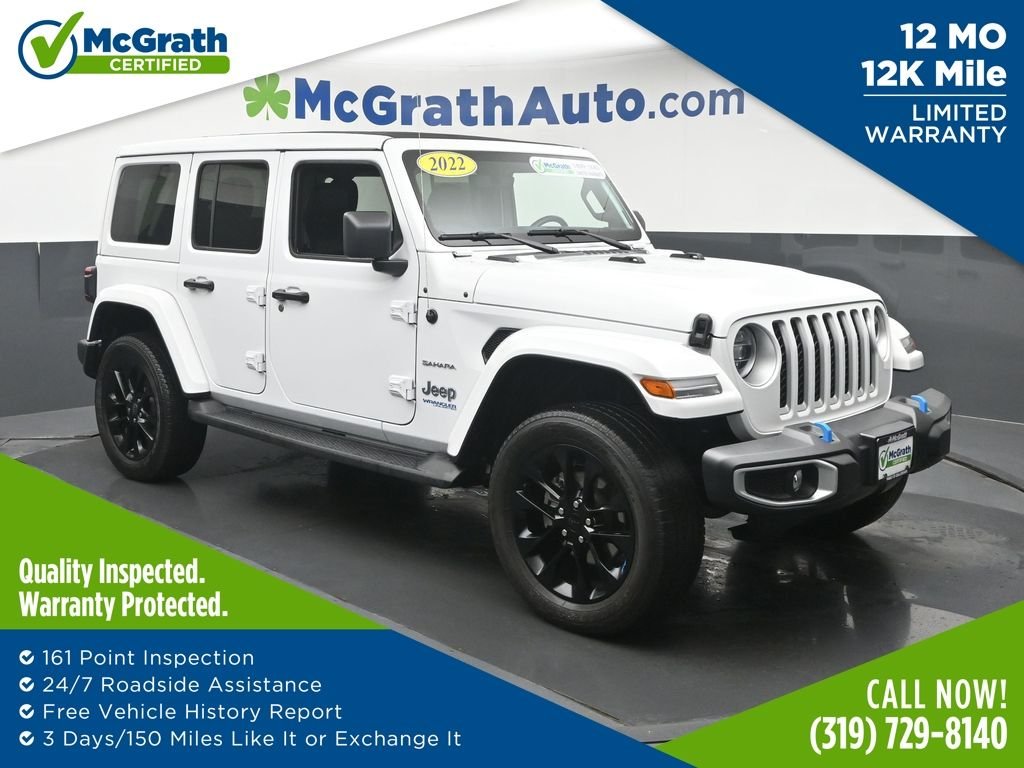 Used 2022 White Jeep Unlimited Sahara 4xe image 1