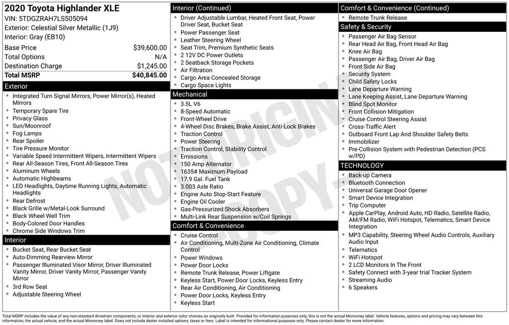 Used 2020 Celestial Silver Metallic Toyota XLE image 43