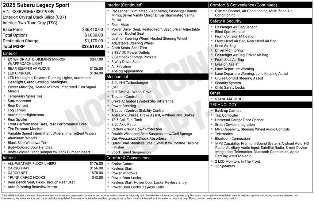 Used 2025 Black Subaru Sport image 10