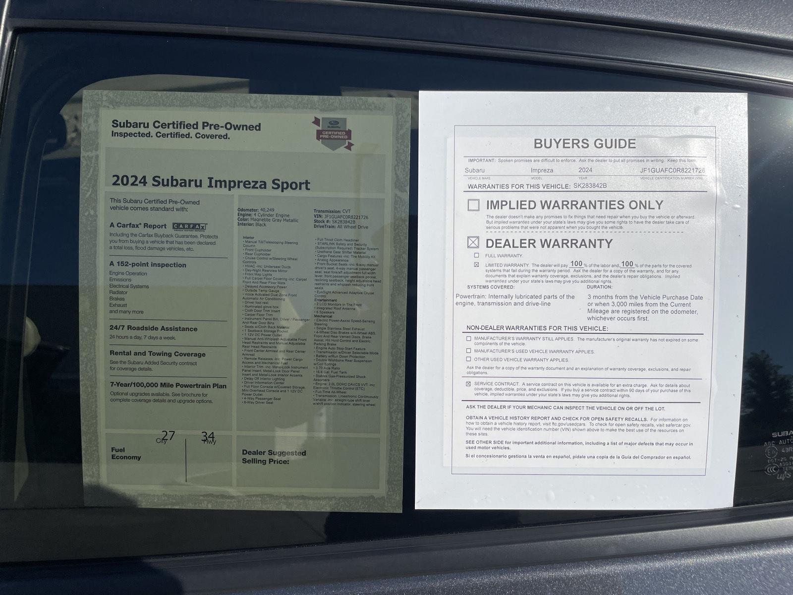 Used 2024 Magnetite Gray Metallic Subaru Sport image 31