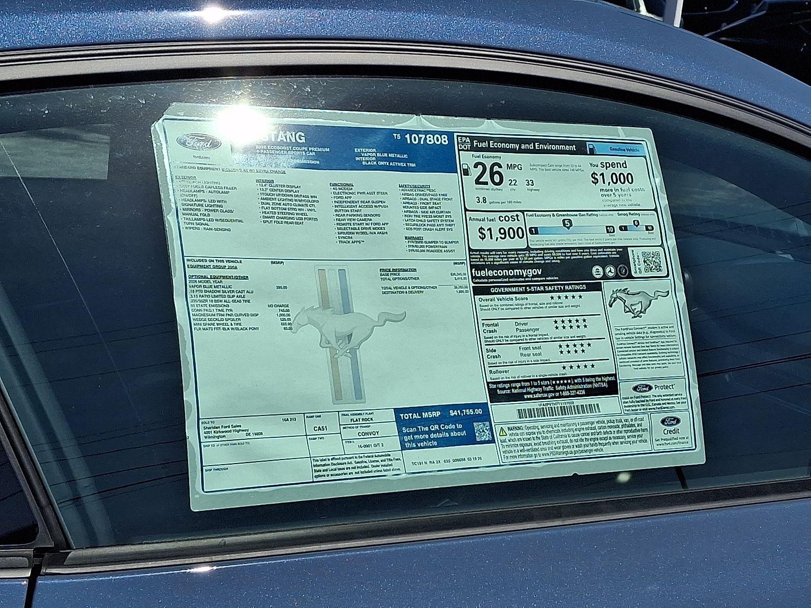 New 2026 Vapor Blue Metallic Ford EcoBoost® Premium Fastback image 19
