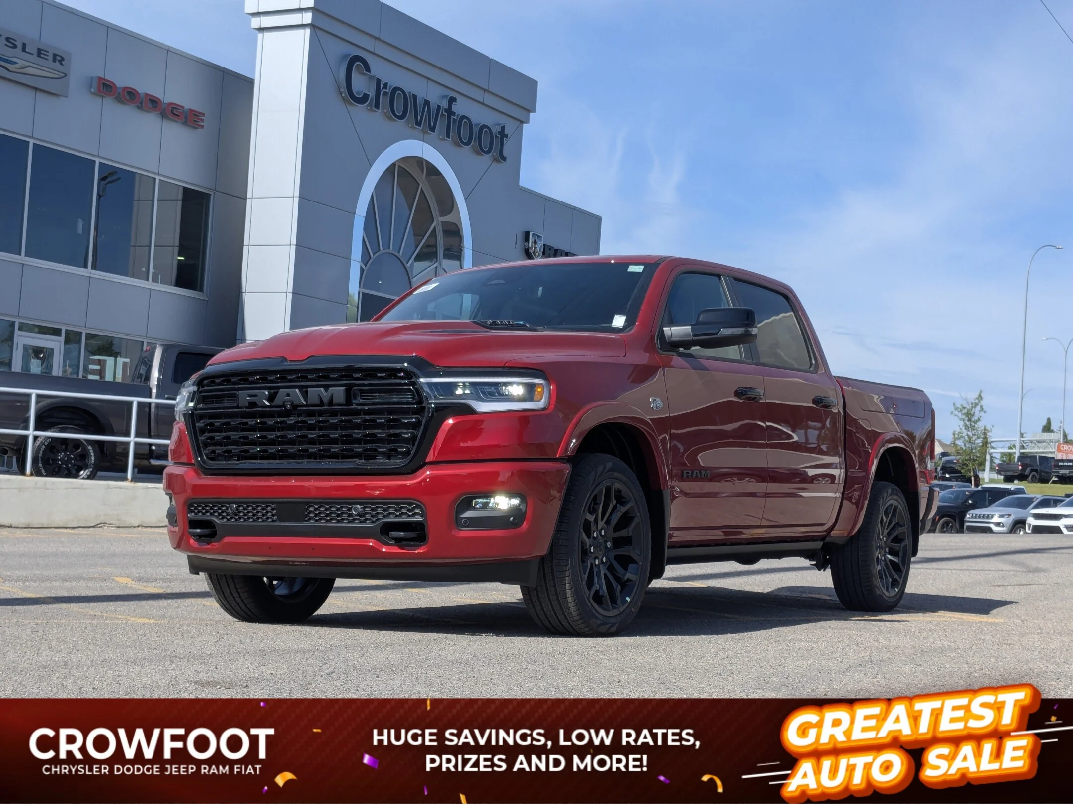 New 2026 Red RAM Limited - - Night Edition - Level A Grp - Pano Sunroof - 14.4 Uconnect NAV & More! image 1