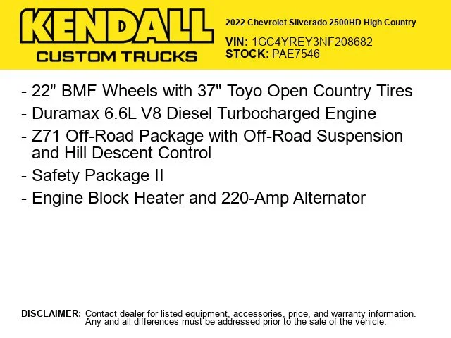 Used 2022 Black Chevrolet High Country image 2