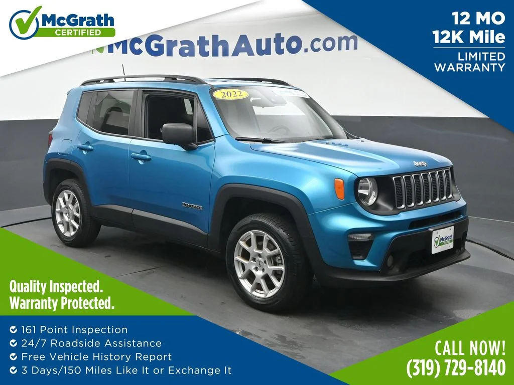 Certified Used 2022 Teal Jeep Latitude image 1
