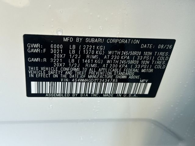 New 2026 CRYSTAL WHITE PEARL Subaru Limited 7-Passenger image 37