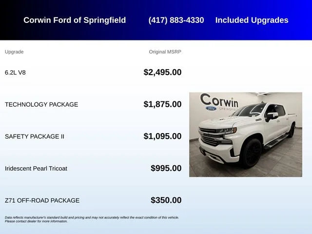 Used 2020 Iridescent Pearl Tricoat Chevrolet High Country image 5