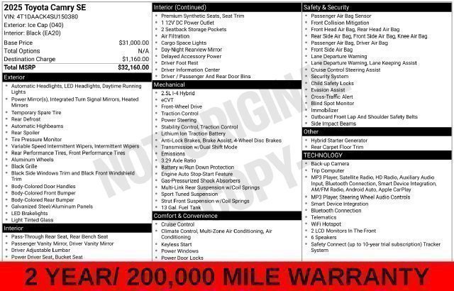 Used 2025 Ice Toyota SE image 48