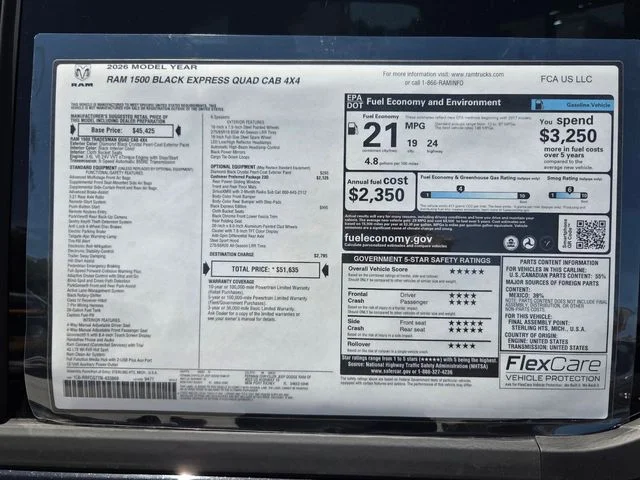New 2026 Diamond Black Crystal Pearl-Coat Exterior Paint RAM Express image 3