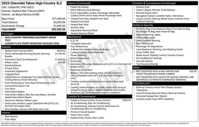 Used 2023 Radiant Red Tintcoat Chevrolet High Country image 40