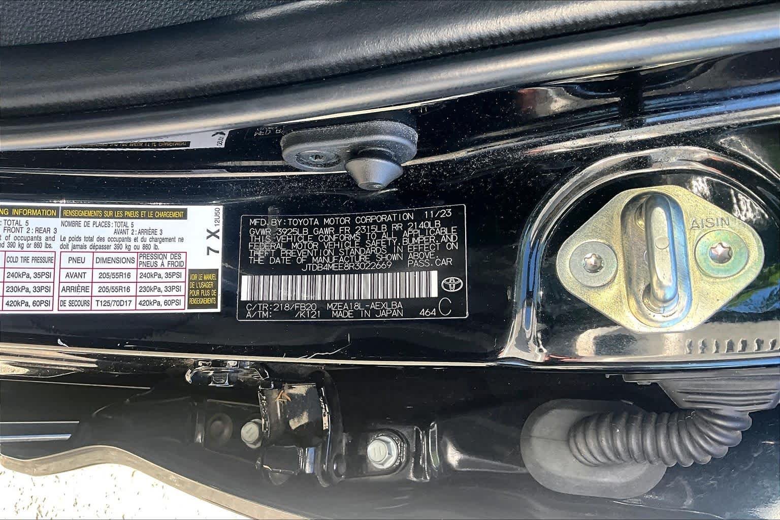 Used 2024 Midnight Black Metallic Toyota LE image 68