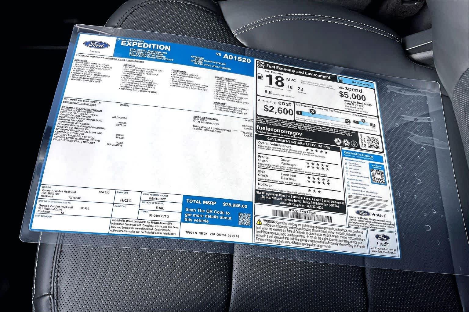 New 2027 Agate Black Metallic Ford Platinum image 19