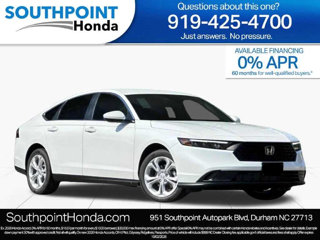 New 2026 Platinum White Pearl Honda LX image 1
