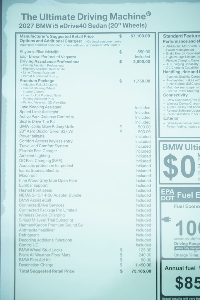 New 2027 Phytonic Blue Metallic BMW eDrive40 image 8
