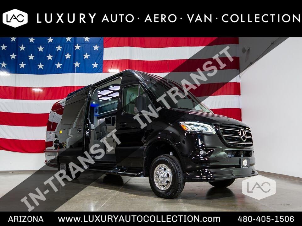 New 2024 Black Blue Mercedes-Benz 3500XD HIGH ROOF I4 DIESE image 1