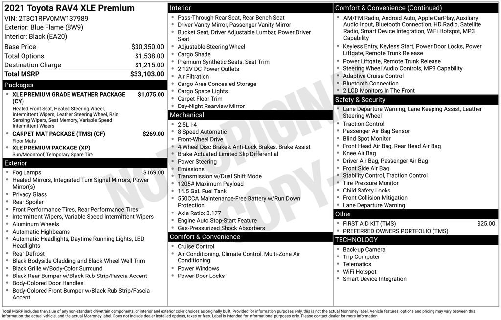 2021 Toyota RAV4 XLE Premium FWD's photo