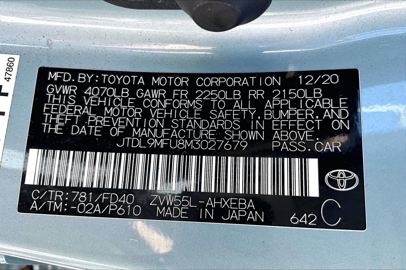 Used 2021 Sea Glass Pearl Toyota LE image 35
